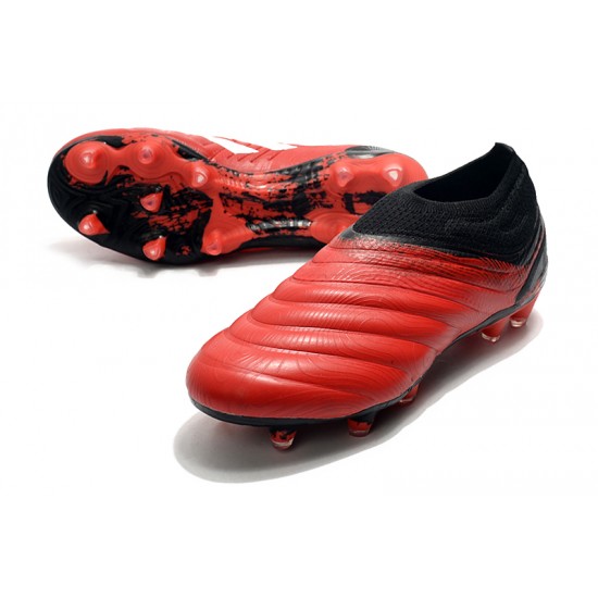 Scarpe da calcio Adidas senza lacci Copa 20 FG Knitting Rosso Nero Bianca
