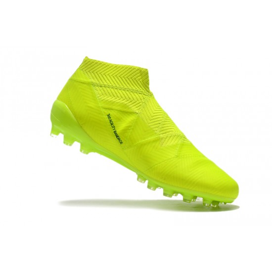 Scarpe da calcio Adidas Nemeziz 18 AG Laceless Verde Fluo Nero