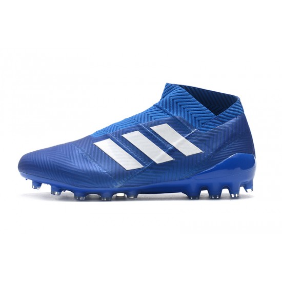 Scarpe da calcio Adidas senza lacci Nemeziz 18 AG Blu Reale