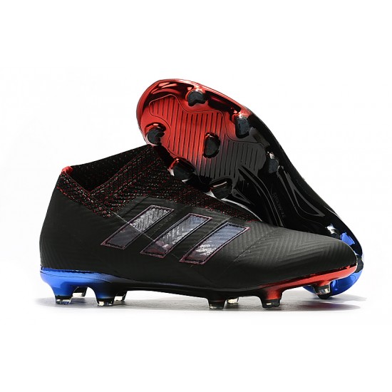 Scarpe da calcio Adidas senza lacci Nemeziz 18 FG Nero Blu Rosso