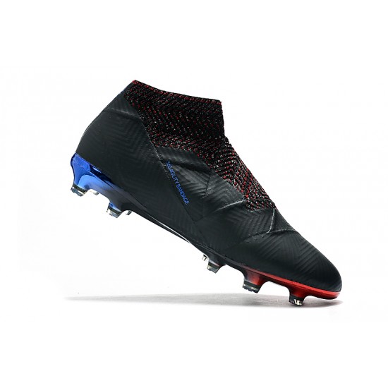 Scarpe da calcio Adidas senza lacci Nemeziz 18 FG Nero Blu Rosso