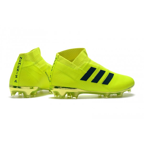 Scarpe da calcio Adidas senza lacci Nemeziz 18 FG Verde Fluo Nero