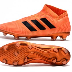Scarpe da calcio Adidas senza lacci Nemeziz 18 FG Arancia Nero