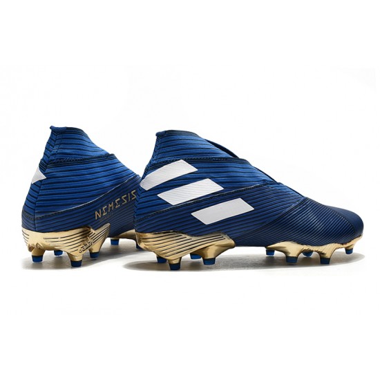 Scarpe da calcio Adidas Nemeziz 19 FG Blu Bianca
