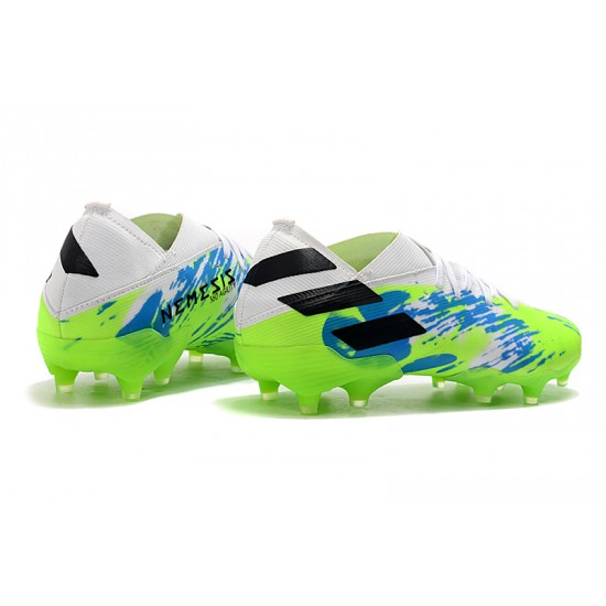Scarpe da calcio Adidas Nemeziz 19.1 FG Bianca verde Blu