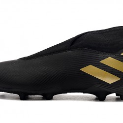 Scarpe da calcio Adidas senza lacci Nemeziz 19.3 FG Nero d'oro