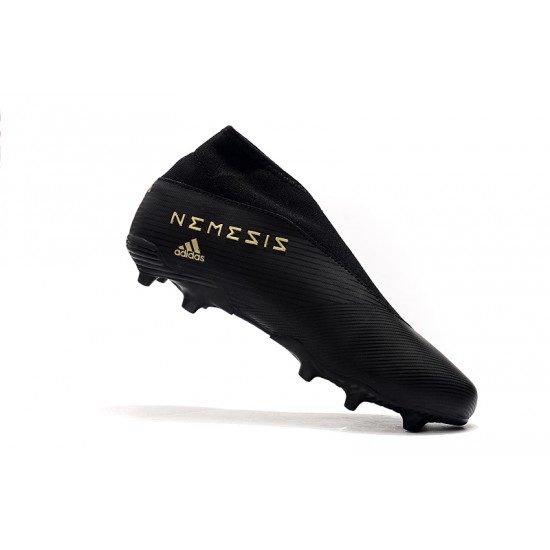 Scarpe da calcio Adidas senza lacci Nemeziz 19.3 FG Nero doro