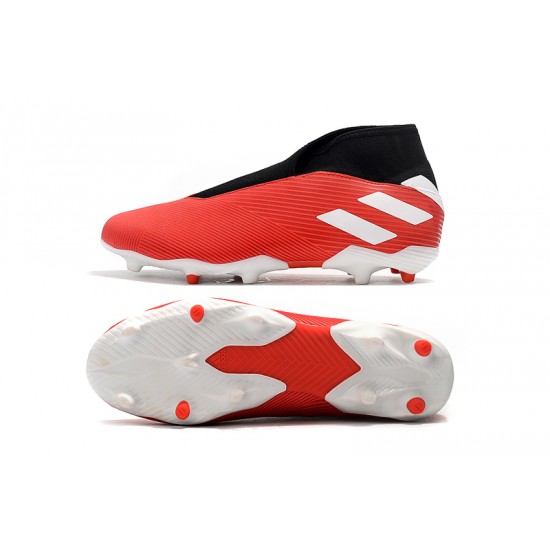Scarpe da calcio Adidas senza lacci Nemeziz 19.3 FG Rosso Bianca Nero