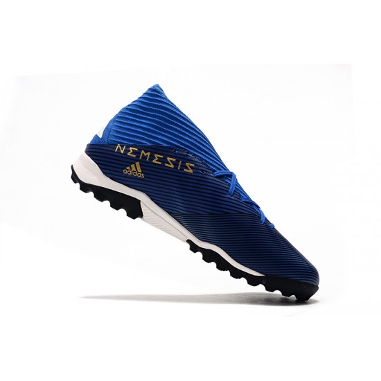 Scarpe da calcio Adidas Nemeziz 19.3 TF MD Blu Bianca