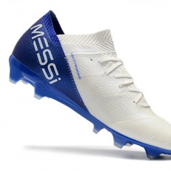 Scarpe da calcio Adidas Nemeziz Messi 18.1 FG Bianca Blu