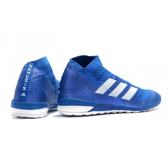 Scarpe da calcio Adidas Nemeziz Tango 18 IN Blu Bianca