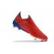 Scarpe da calcio Adidas X 18 FG Laceless Rosso Argento Blu