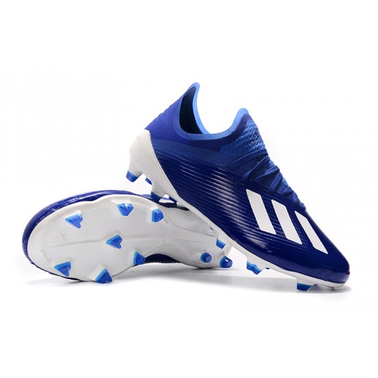 Scarpe da calcio Adidas X 19.1 FG Blu Bianca