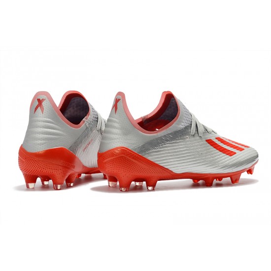 Scarpe da calcio Adidas X 19.1 FG Argento Rosso