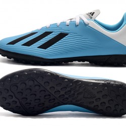 Scarpe da calcio Adidas X 19.4 TF Bianca Blu Nero
