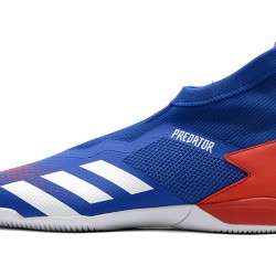 Scarpe da calcio Adidas senza lacci Predator 20.3 IN Blu Bianca Rosso
