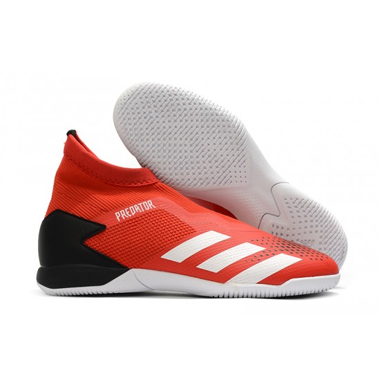 Scarpe da calcio Adidas senza lacci Predator 20.3 IN Rosso Nero Bianca