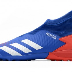 Scarpe da calcio Adidas senza lacci Predator 20.3 TF Blu Bianca Rosso
