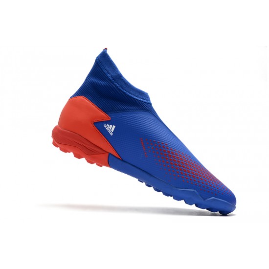 Scarpe da calcio Adidas senza lacci Predator 20.3 TF Blu Bianca Rosso