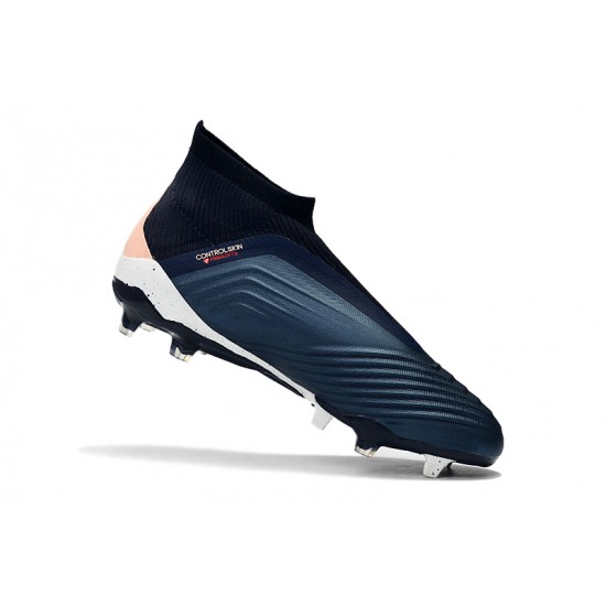 Scarpe da calcio Adidas senza lacci Predator 18+ FG Blu scuro Rosa Bianca