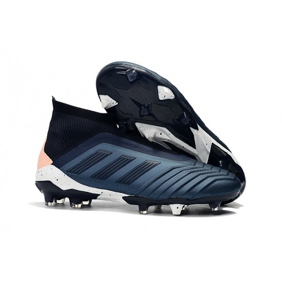 Scarpe da calcio Adidas senza lacci Predator 18+ FG Blu scuro Rosa Bianca