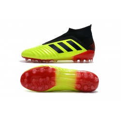 Scarpe da calcio Adidas senza lacci Predator 18+AG Giallo Nero Rosso