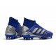 Scarpe da calcio Adidas senza lacci Predator 19+ FG 25th Anniversaire Blu Argento