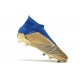 Scarpe da calcio Adidas senza lacci Predator 19+ FG 25th Anniversaire doro Blu