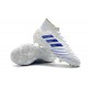 Scarpe da calcio Adidas senza lacci Predator 19+ FG 25th Anniversaire Bianca Blu