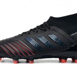 Scarpe da calcio Adidas senza lacci Predator 19+ FG Archetic 25th Anniversaire Nero Rosso Blu