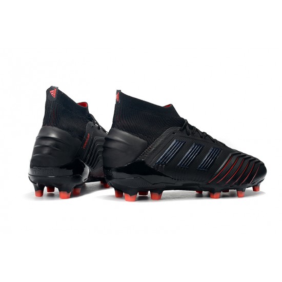 Scarpe da calcio Adidas senza lacci Predator 19+ FG Archetic 25th Anniversaire Nero Rosso Blu