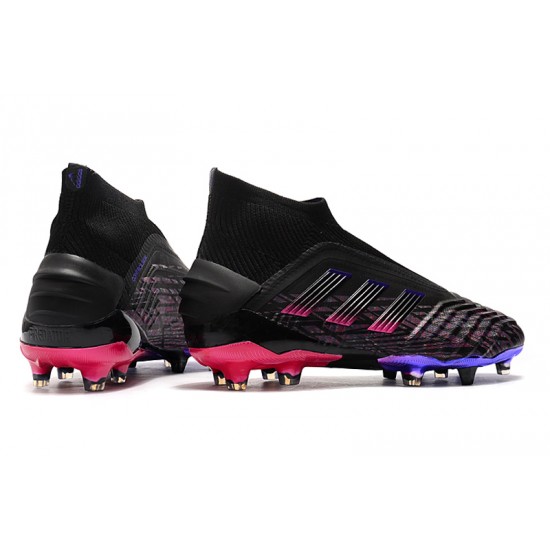 Scarpe da calcio Adidas senza lacci Predator 19+ FG Nero Rosa Blu