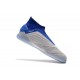 Scarpe da calcio Adidas senza lacci Predator 19+ IN Grigio Argento Blu