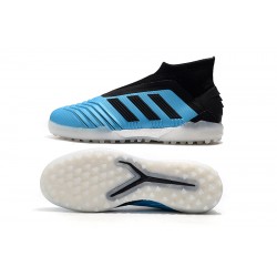 Scarpe da calcio Adidas senza lacci Predator 19+ TF Blu Nero