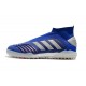 Scarpe da calcio Adidas senza lacci Predator 19+ TF Blu Argento