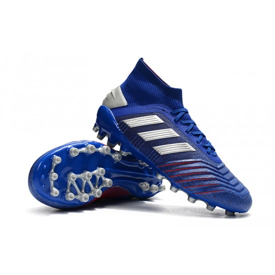 Scarpe da calcio Adidas Predator 19.1 AG Blu Argento