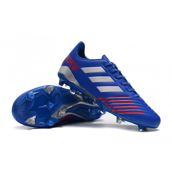 Scarpe da calcio Adidas Predator 19.4 FG Blu Argento