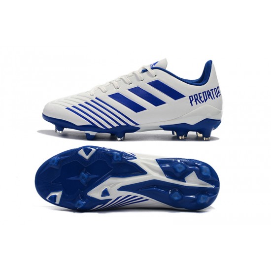 Scarpe da calcio Adidas Predator 19.4 FG Bianca Blu