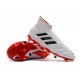 Scarpe da calcio Adidas senza lacci Predator Mania 19+ FG Bianca Nero Rosso