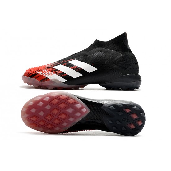 Scarpe da calcio Adidas senza lacci Predator Mutator 20+ TF Nero Bianca Rosso