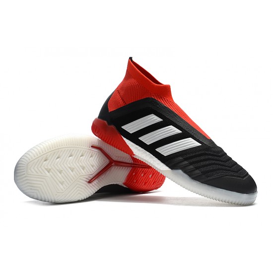 Scarpe da calcio Adidas Predator Tango 18+ IC Laceless Nero Bianca Rosso