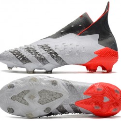 Scarpe da calcio Adidas Predator Freak + FG Bianco Iron Metallic Solar Rosso 