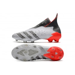 Scarpe da calcio Adidas Predator Freak + FG Bianco Iron Metallic Solar Rosso 