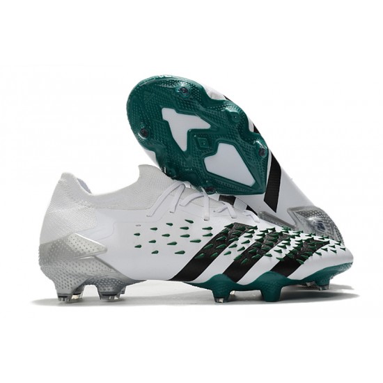 Scarpe da calcio Adidas Predator Freak .1 Low FG Bianco Verde Nero