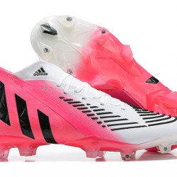 Scarpe da calcio Adidas PRossoator Edge Geometric 1 FG Bianca Nero Rosa High-top