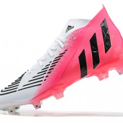 Scarpe da calcio Adidas PRossoator Edge Geometric 1 FG Bianca Nero Rosa High-top