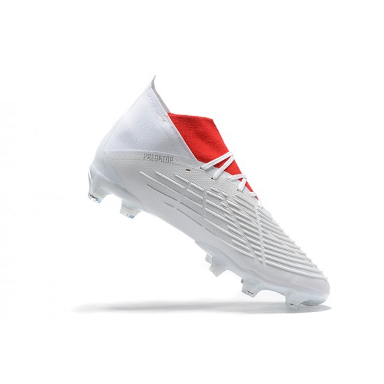 Scarpe da calcio Adidas PRossoator Edge Geometric 1 FG Bianca Rosso Nero High-top