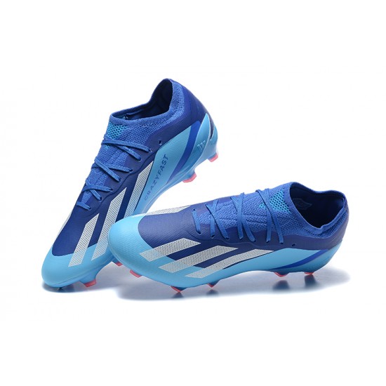 Scarpe da calcio Adidas x23 crazyfast 1 FG Blu LightBlu Bianca Rosa Low-top