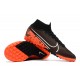 2020 Scarpe da calcio Nike Mercurial Superfly 7 Elite MDS TF Flyknit Nero Arancia