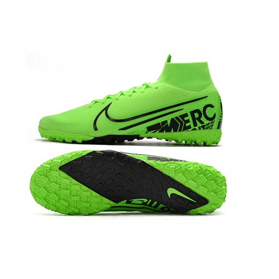 2020 Scarpe da calcio Nike Mercurial Superfly 7 Elite MDS TF Flyknit verde